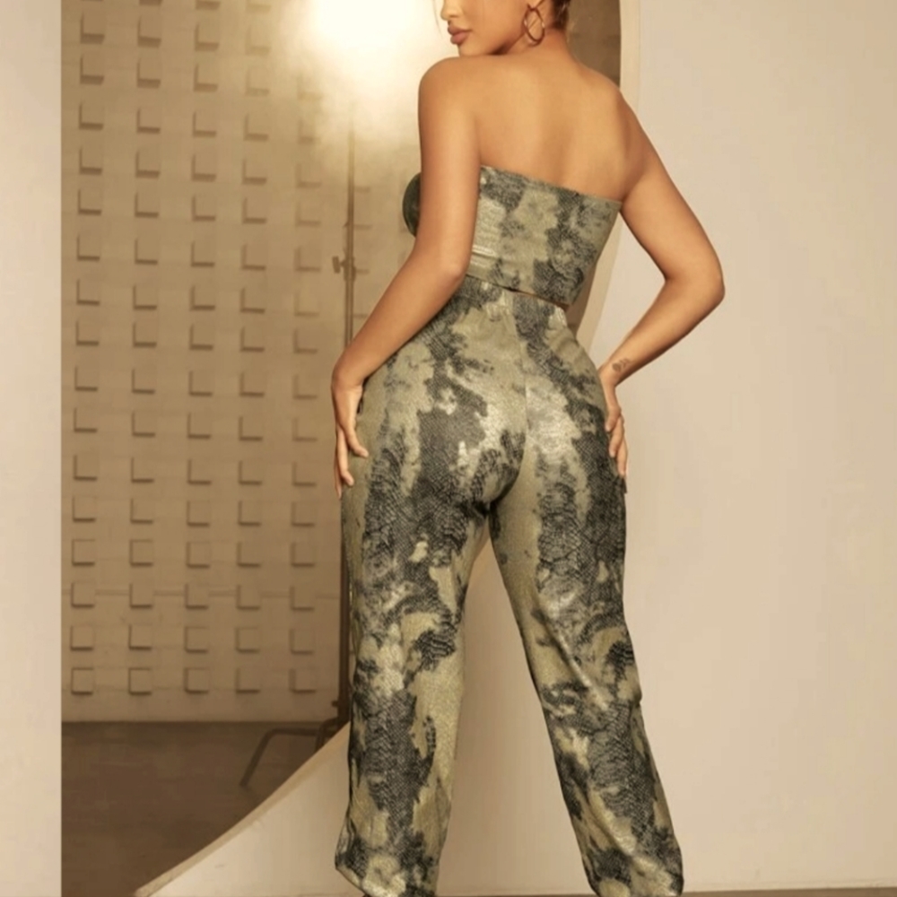 Snake print (Shein) pants set